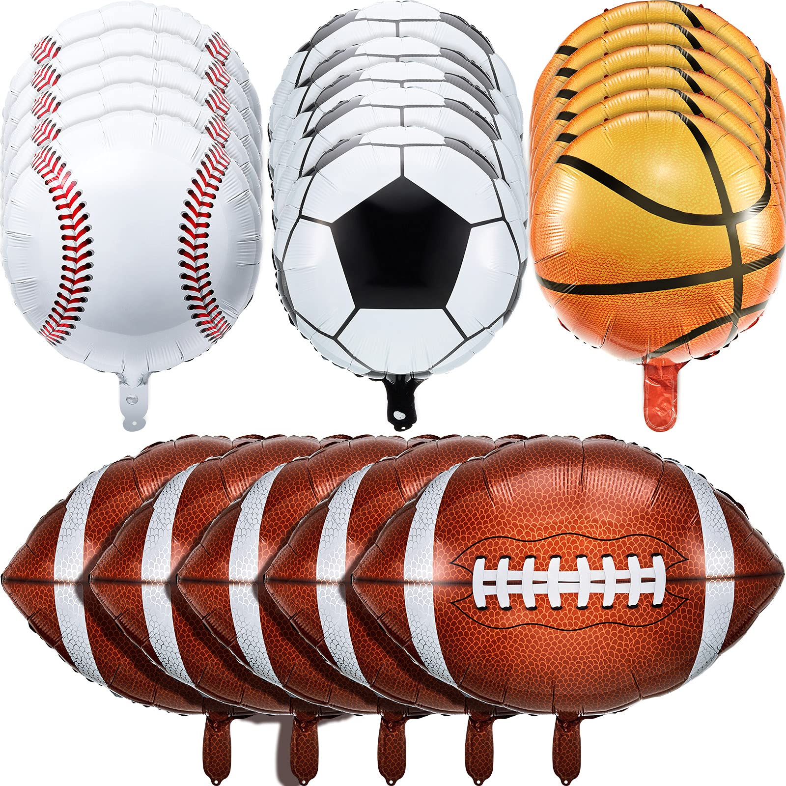 20-Piece Sports Foil Balloon Set - Baseball, Football, Basketball & Soccer Balloons for Sports Themed Parties, Baby Showers, Birthdays & Game Day Decorations | Perfect for Boys' Parties, School Events & Sports Fan Celebrations