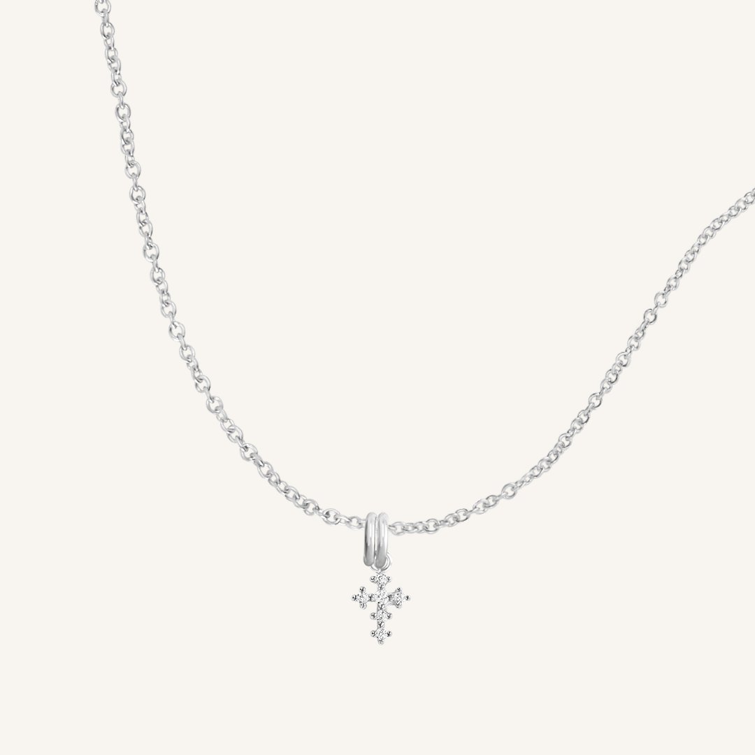 Nurture Cross Charm Necklace - Elegant Religious Jewelry for Women, Sterling Silver Pendant with Inspirational Message - Perfect for Gifts, Church, Weddings & Daily Wear