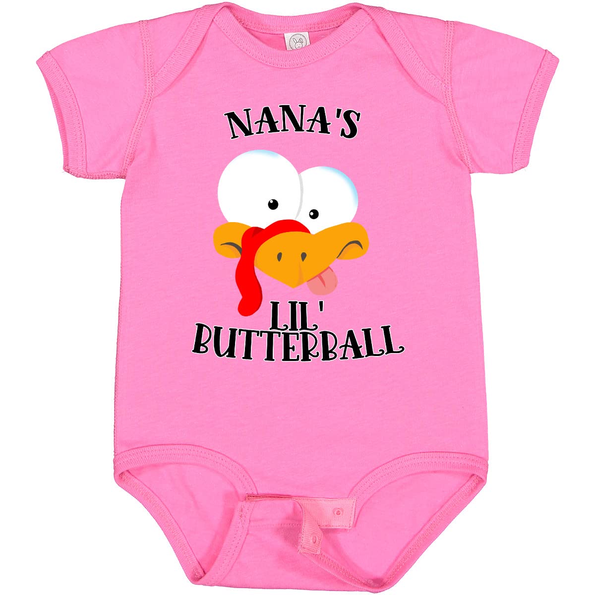 Inktastic Thanksgiving Nana's Lil' Butterball Cute Turkey Face Baby Bodysuit - Adorable Holiday Outfit for Infants & Toddlers - Perfect for Family Gatherings, Photo Shoots & Thanksgiving Celebrations