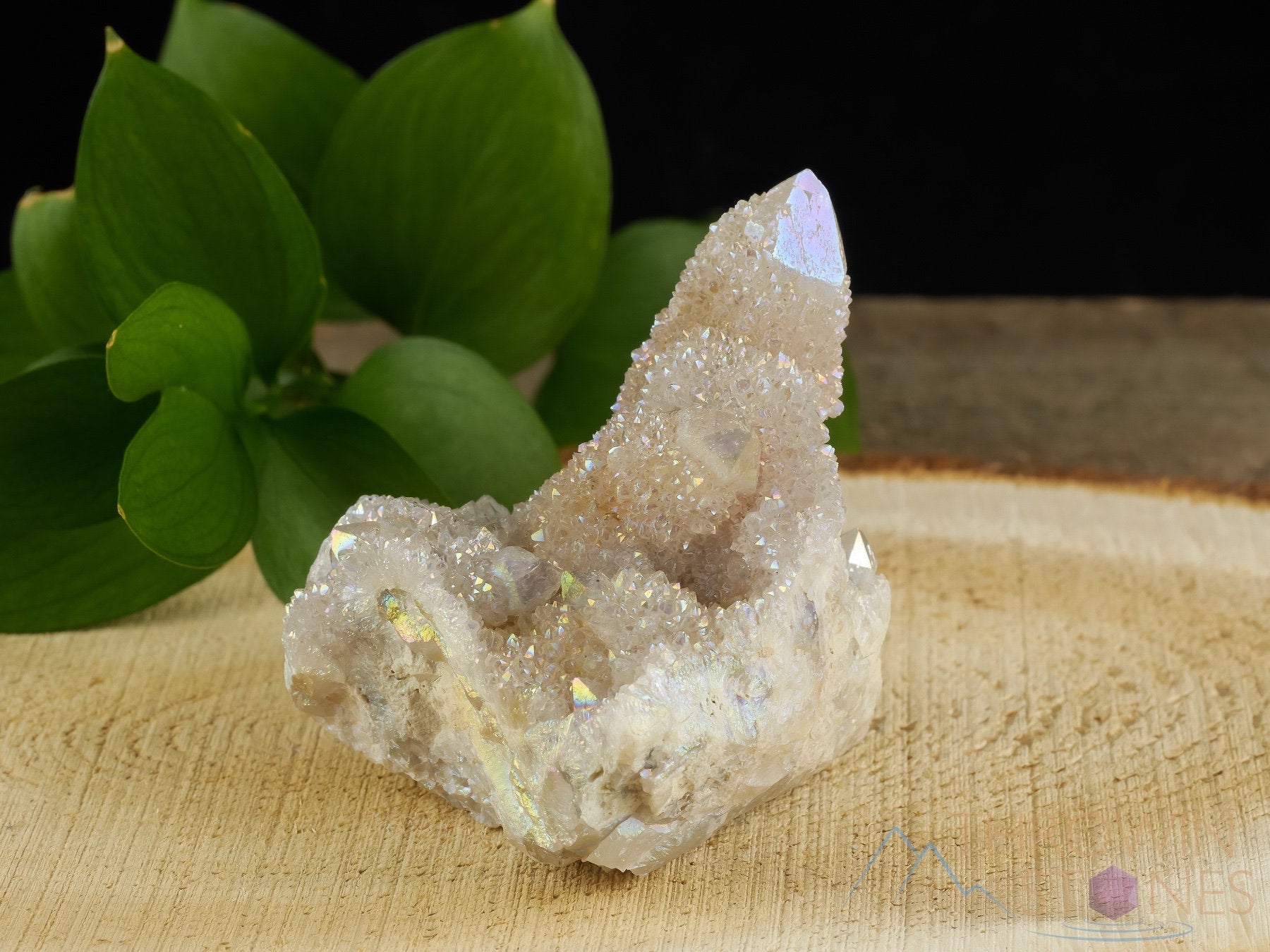 AURA QUARTZ Angel White Rainbow Quartz Crystal Cluster - Natural Spirit Quartz for Healing, Meditation & Energy Work - Metaphysical Crystal Decor (R0443) - Perfect for Home Altar, Yoga Space & Spiritual Gifts