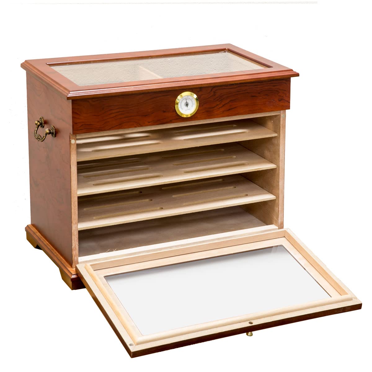 Premium Cigar Humidor with Humidifier - Holds 200-250 Cigars | Ideal for Home, Office & Gifting | Airtight Storage Box for Optimal Cigar Preservation
