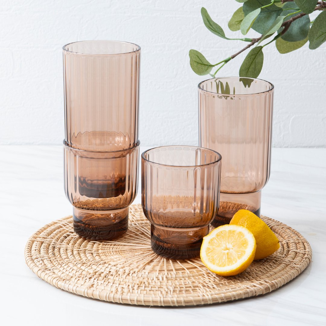 13oz Serenity Short Tumbler Set - 4 Piece Stainless Steel Insulated Cups with Lid & Straw for Coffee, Tea, Smoothies - Perfect for Home, Office, Travel & Outdoor Use