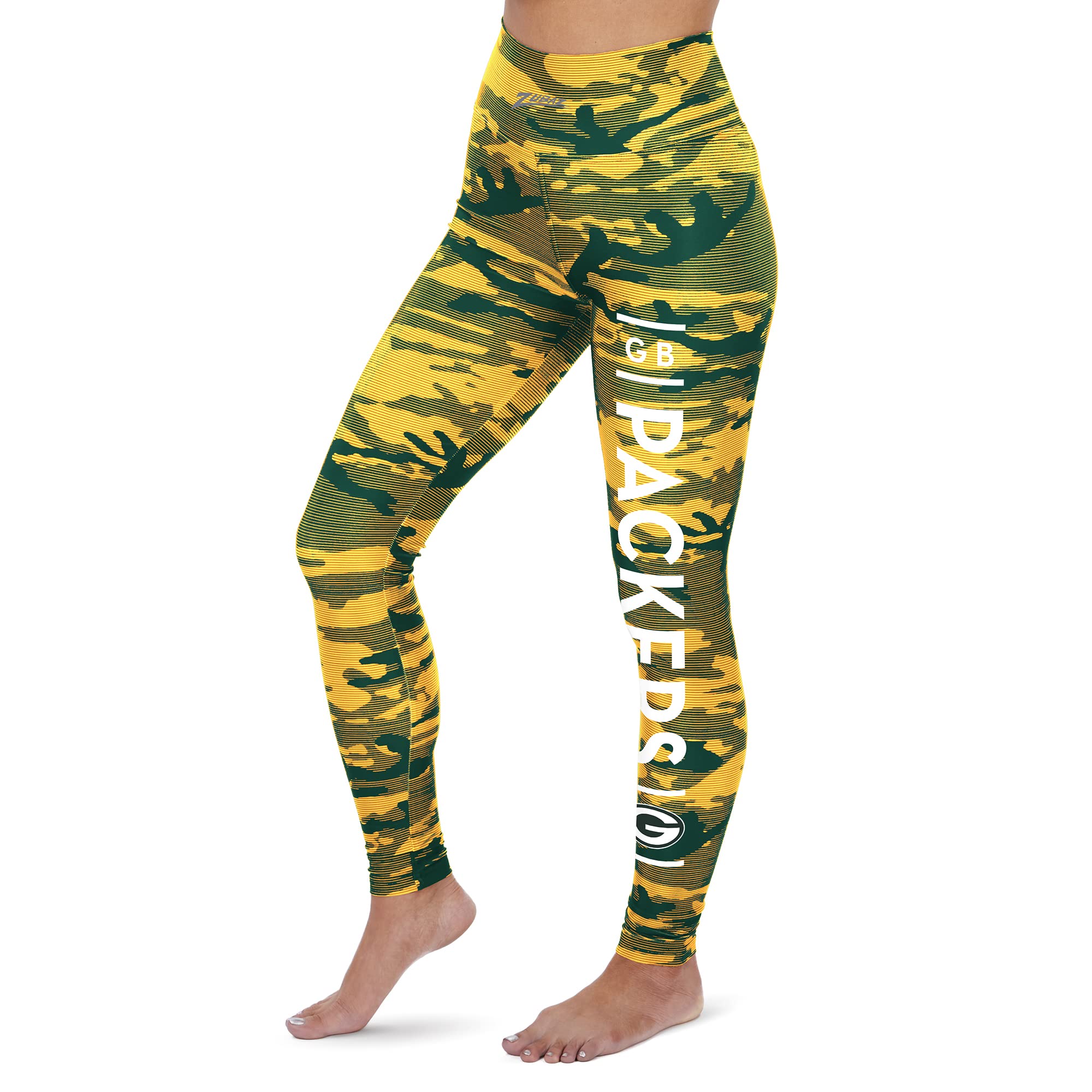 Zubaz NFL Women's Camo & Striped Leggings - Team Colors for Football Fans | Game Day Outfit, Workout & Casual Wear
