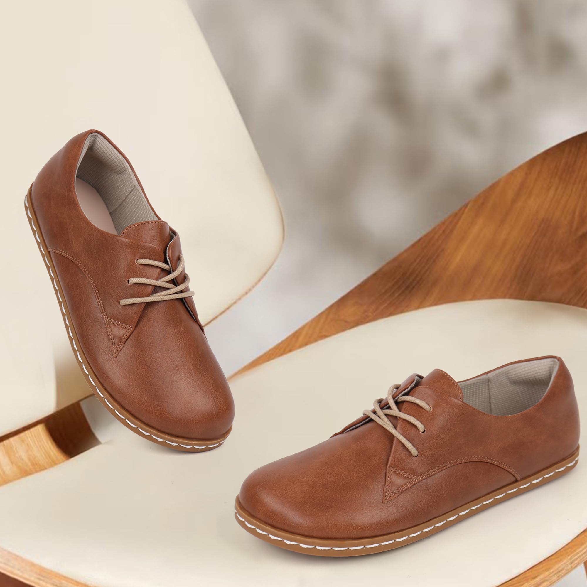 Women's Barefoot Dress Shoes with Wide Toe Box - Comfortable Oxfords for Work, Office & Formal Occasions
