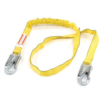 Honeywell 216WLS-Z7/6FTYL Shock Absorbing Safety Lanyard - 6ft Yellow Fall Protection for Construction & Roofing Work | OSHA Compliant Personal Protective Equipment (PPE)
