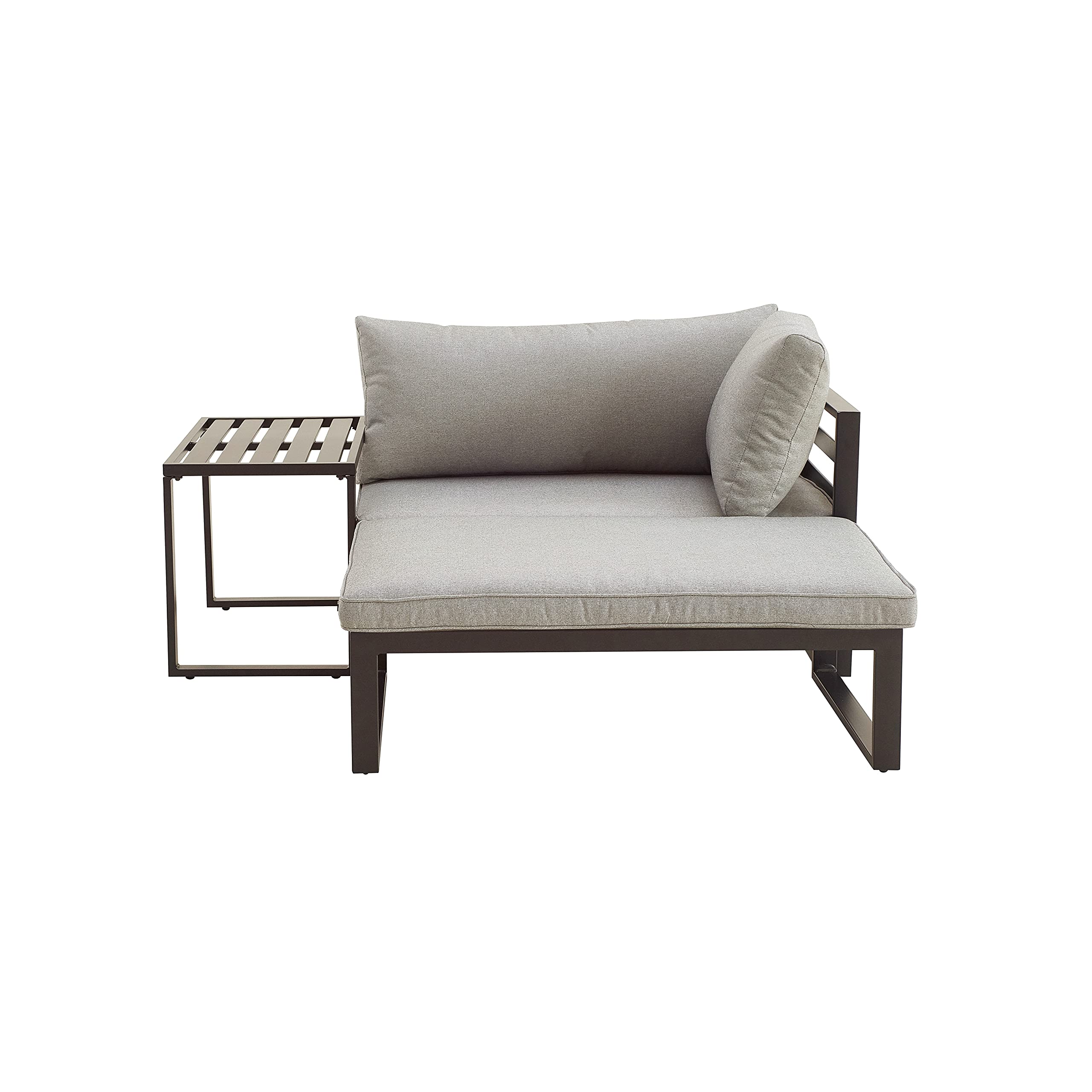 LOKATSE HOME 3-Piece Outdoor Patio Furniture Set - Metal Steel Conversation Sofa with Armrest Chairs & Coffee Table - Perfect for Backyard, Garden, Poolside and Balcony Relaxation