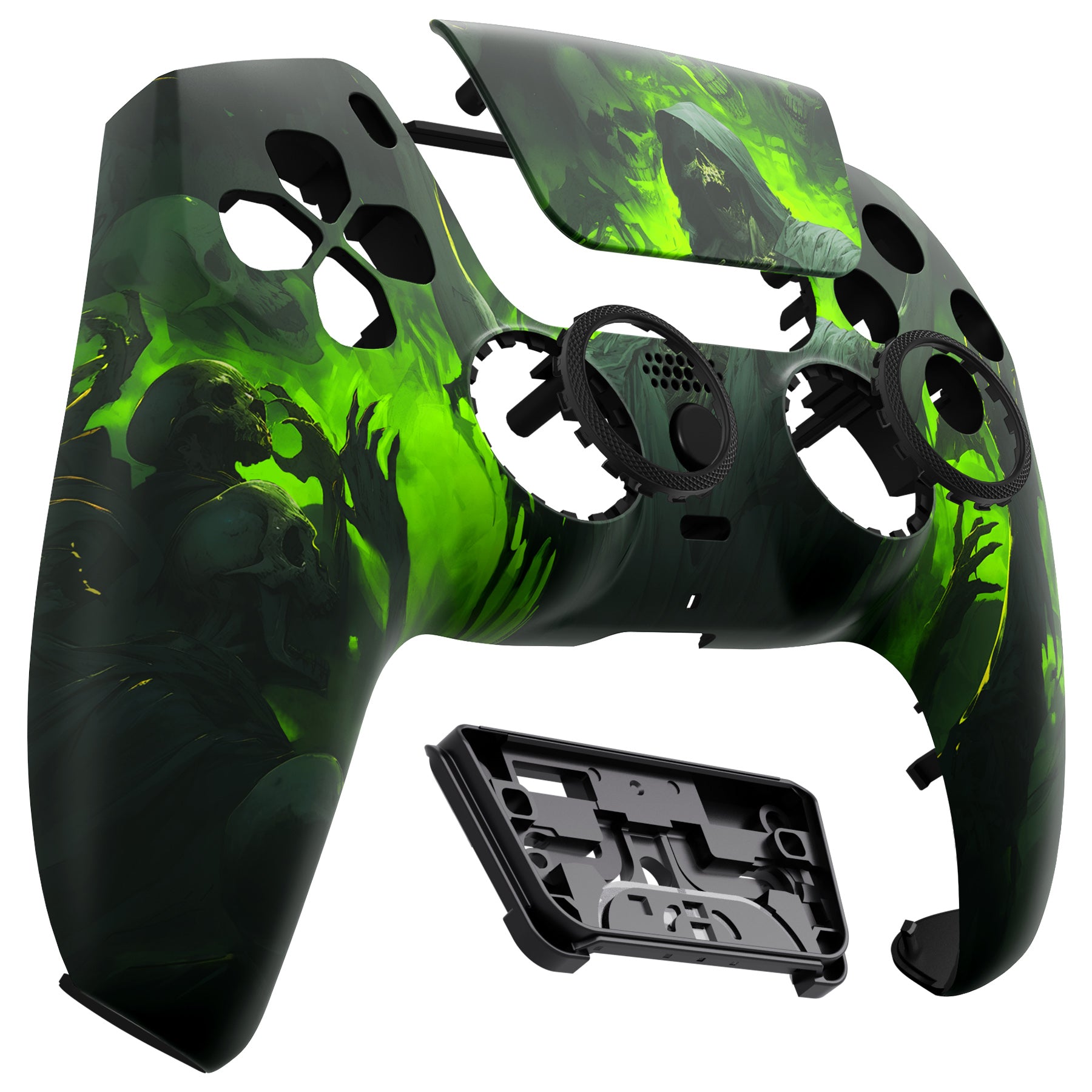 eXtremeRate LUNA Redesigned PS5 Controller Front Shell with Touchpad - Compatible with BDM-010/020/030/040/050 Models - Dark Carnival Edition (GHPFT016) - Perfect for Gaming Enthusiasts & Custom Controller Builders