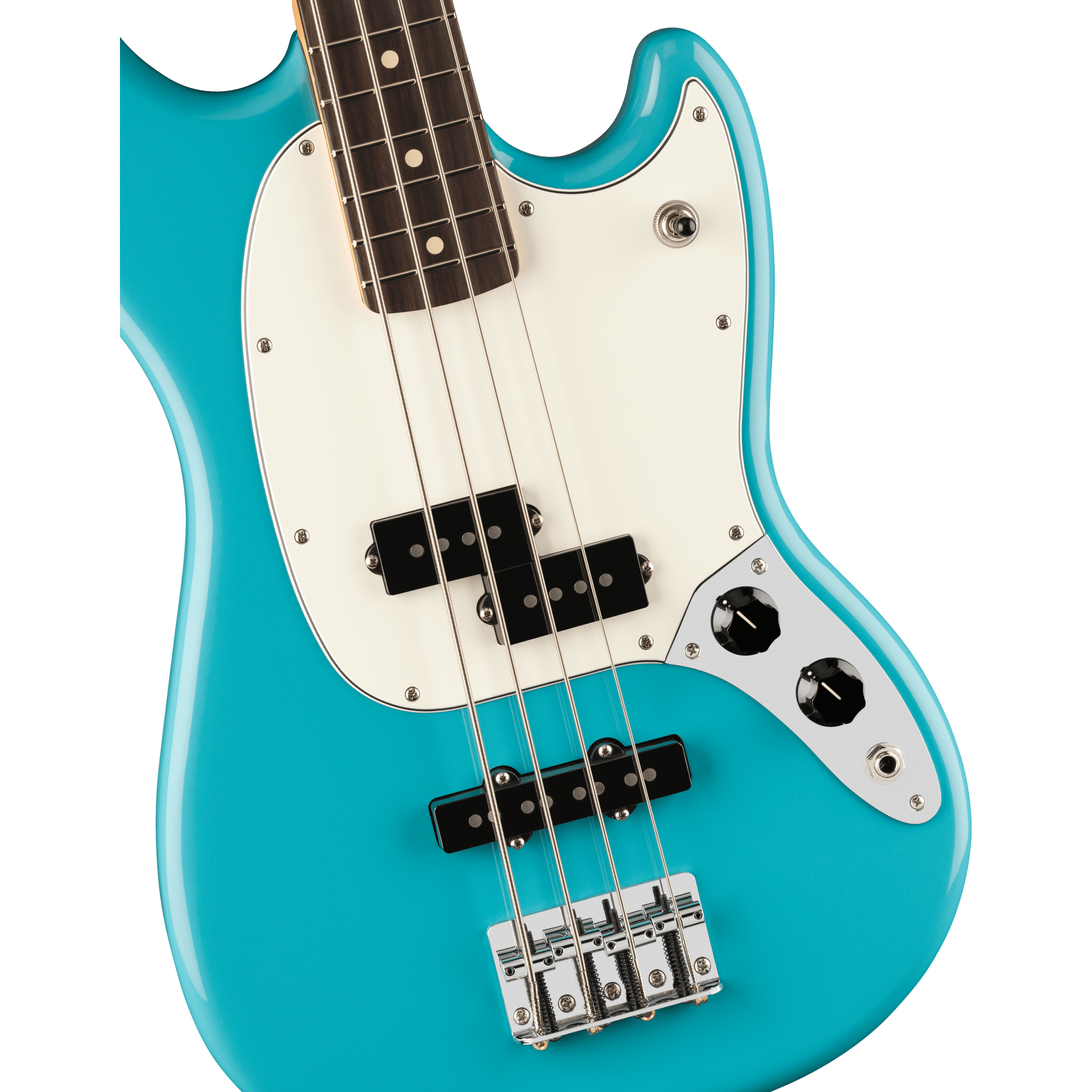 Fender Player II Mustang PJ Bass Guitar - Aqua Tone Blue Finish | Professional Electric Bass for Rock, Jazz & Studio Recording