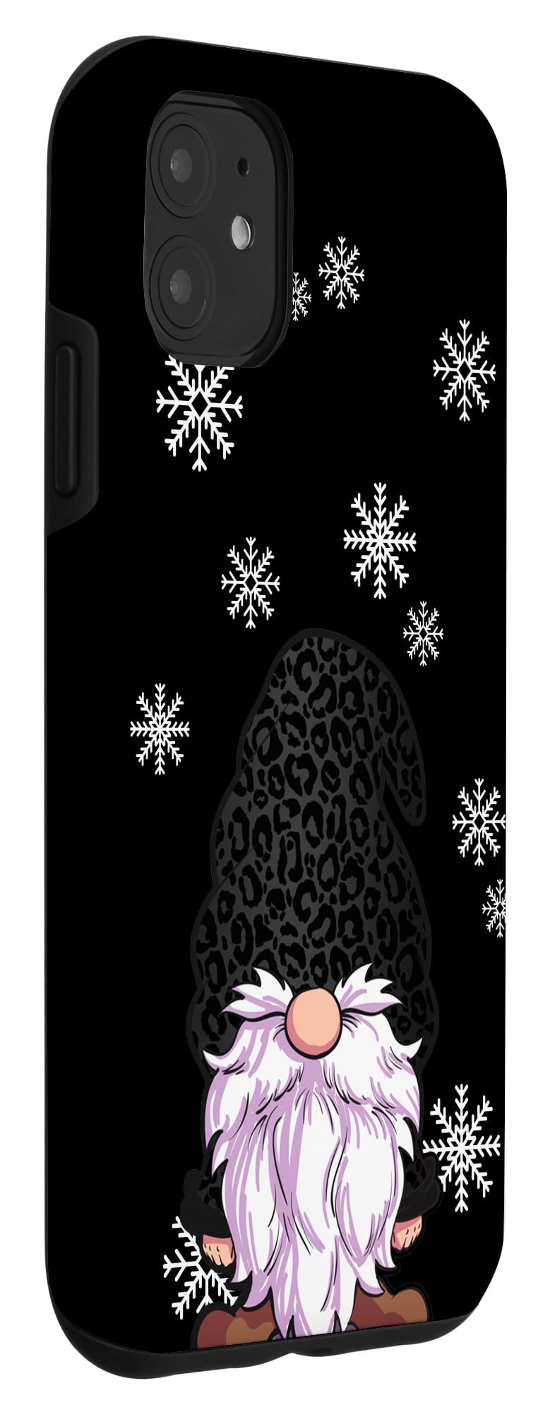 iPhone 11 Case Christmas Design - Santa Hat & Snow Leopard Print Protective Phone Cover | Perfect Holiday Gift for Christmas Party, Family Gathering & Winter Vacation