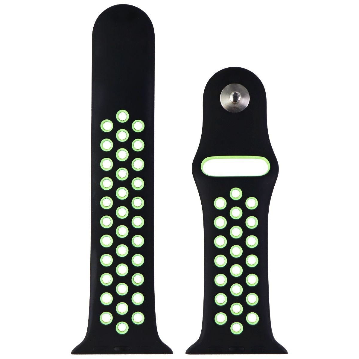 Apple Watch Nike Sport Band 44mm - Compatible with 42mm/44mm/45mm Models - Black/Lime Blast (S/M) - Lightweight & Breathable for Running & Workouts