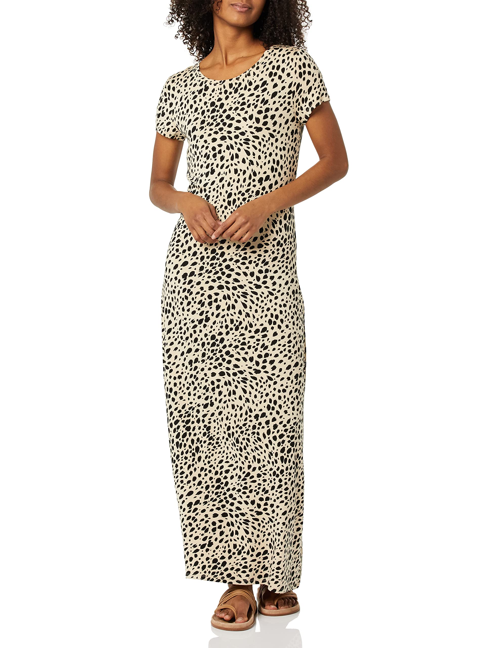 Amazon Essentials Women's Short-Sleeve Maxi Dress - Flowy Summer Casual Dress with Pockets, Plus Size Options | Perfect for Beach, Vacation & Everyday Wear