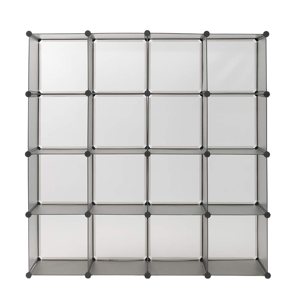 16-Cube Storage Shelf Organizer - Gray Bookcase for Closet, Living Room & Bedroom | MengK Cube Storage for Books, Toys & Home Decor