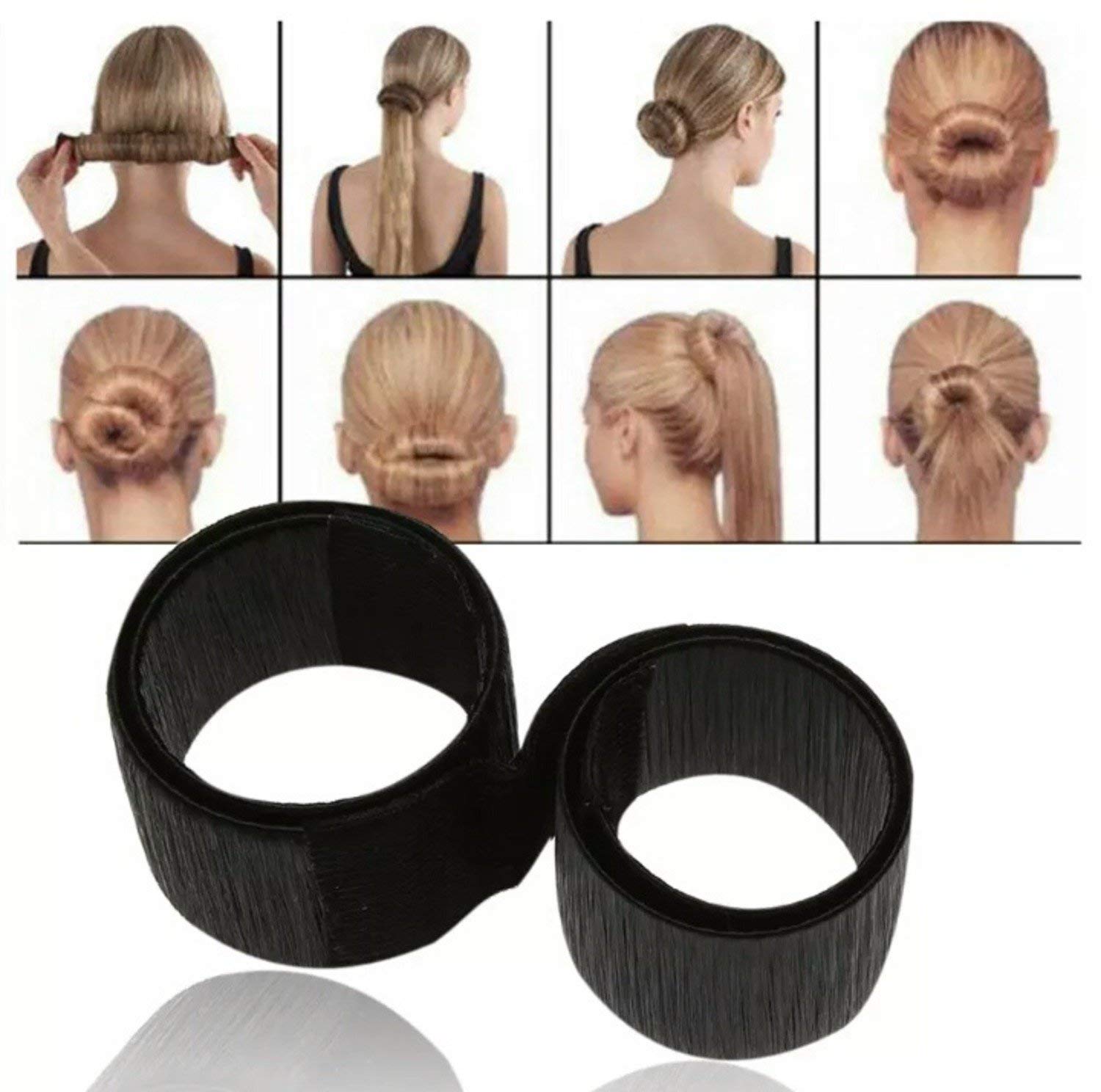 ASG 2 Pack Black Magic Hair Twist - Perfect Hair Juda Bun Maker for Women & Girls - Hair Accessories for Ponytails, Buns & Updos (Great for Work, Parties & Everyday Styling)