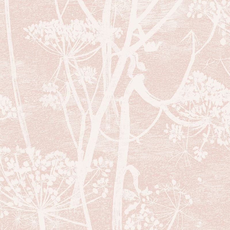 Cole & Son Cow Parsley Wallpaper - Plaster Pink Floral Design (112/8028) | Vintage Botanical Pattern for Living Room, Bedroom & Dining Room Decor