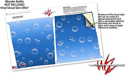 Skin Decal Wrap for Blender Bottle ProStak 22oz - Bubbles Blue Design | Compatible with Shaker Bottles (Bottle Not Included) | Perfect for Gym, Sports & Protein Mixing