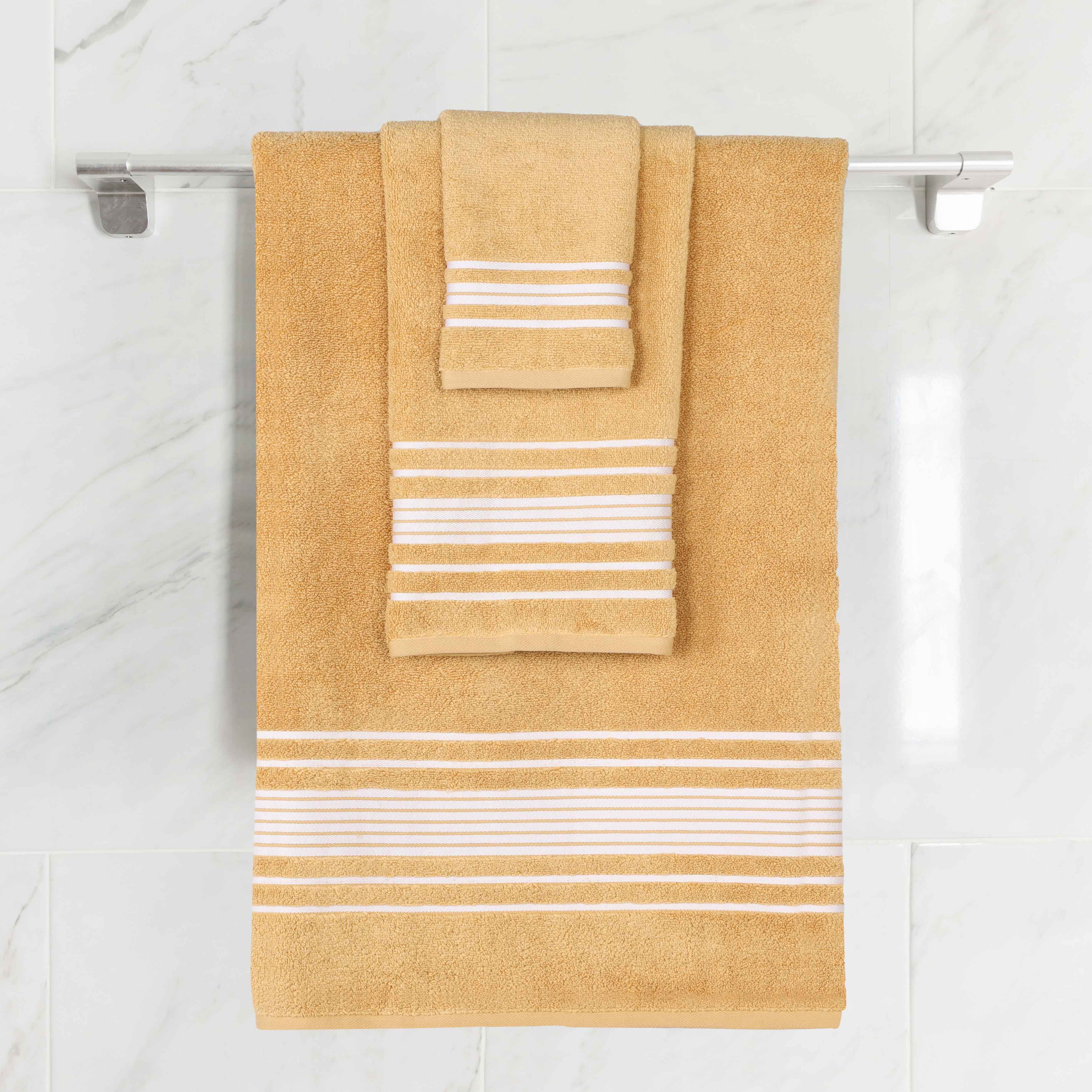 Premium Sadie Zero Twist Cotton 3-Piece Towel Set with Elegant Floral Motif - Ultra Soft & Absorbent Bath Towels for Spa, Guest Bathroom & Luxury Home Decor