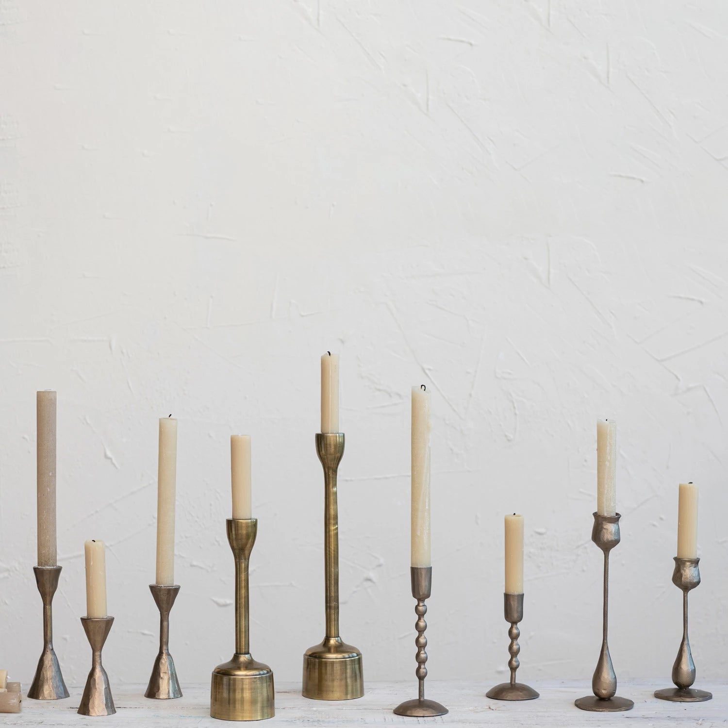 Hand-Forged Gold Taper Candle Holder - Elegant Home Decor for Weddings, Dining Tables & Romantic Ambiance