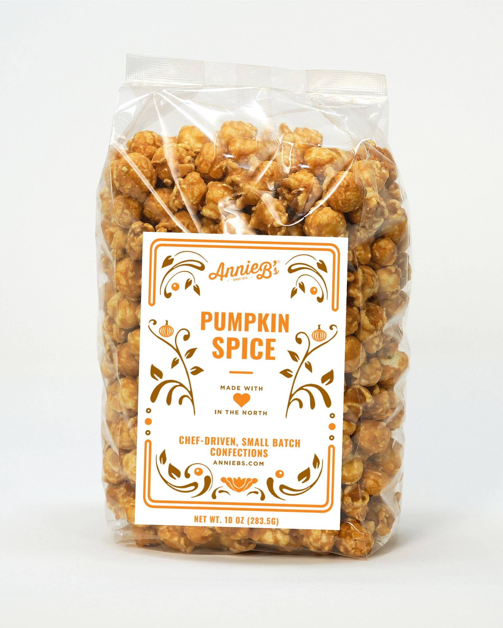 Annie B's Pumpkin Spice Caramel Popcorn - Crunchy Sweet & Spicy Fall Snack for Halloween, Thanksgiving & Autumn Parties