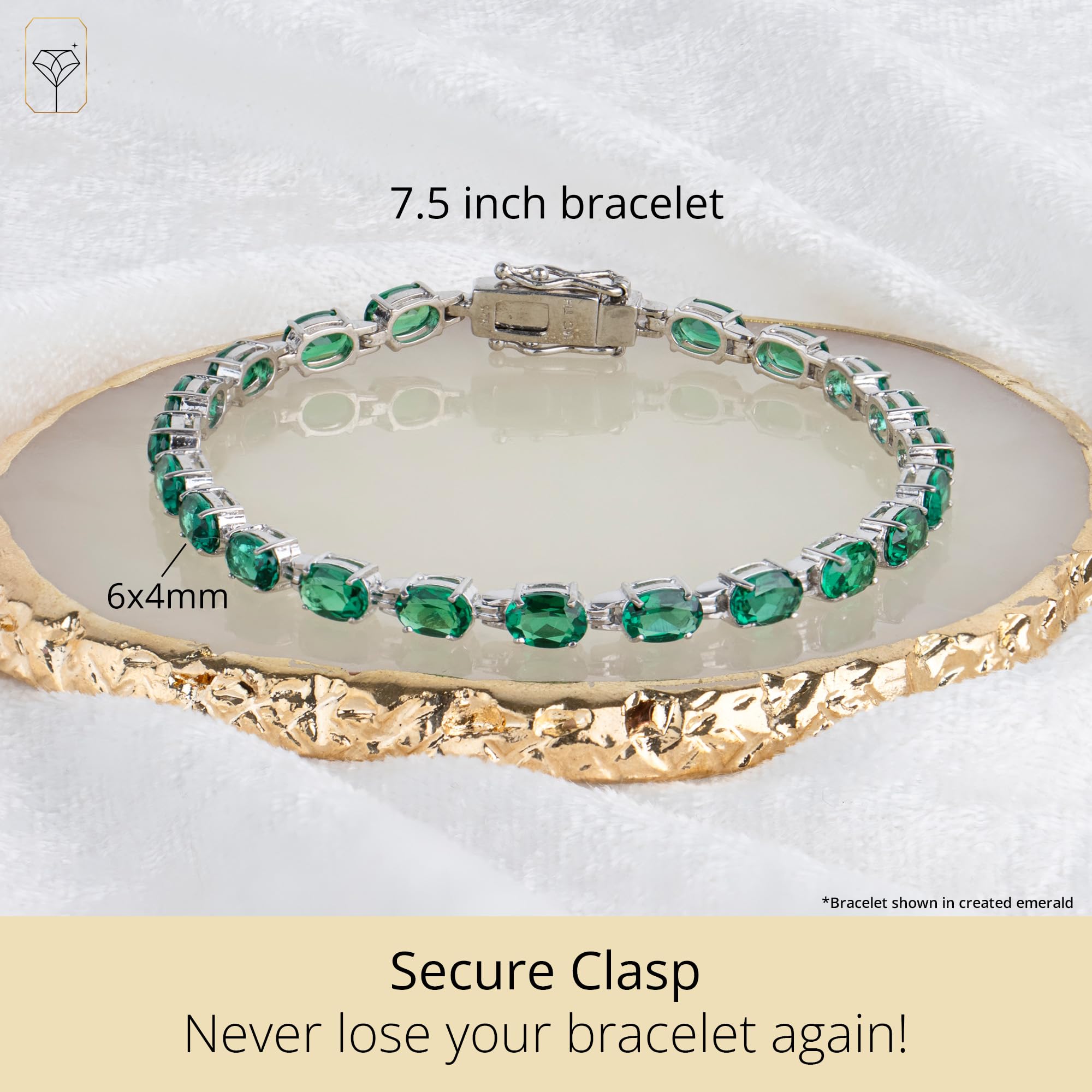 MAX & STONE 925 Sterling Silver Tennis Birthstone Bracelet for Women - Elegant Stackable Jewelry for Birthdays, Anniversaries & Everyday Wear