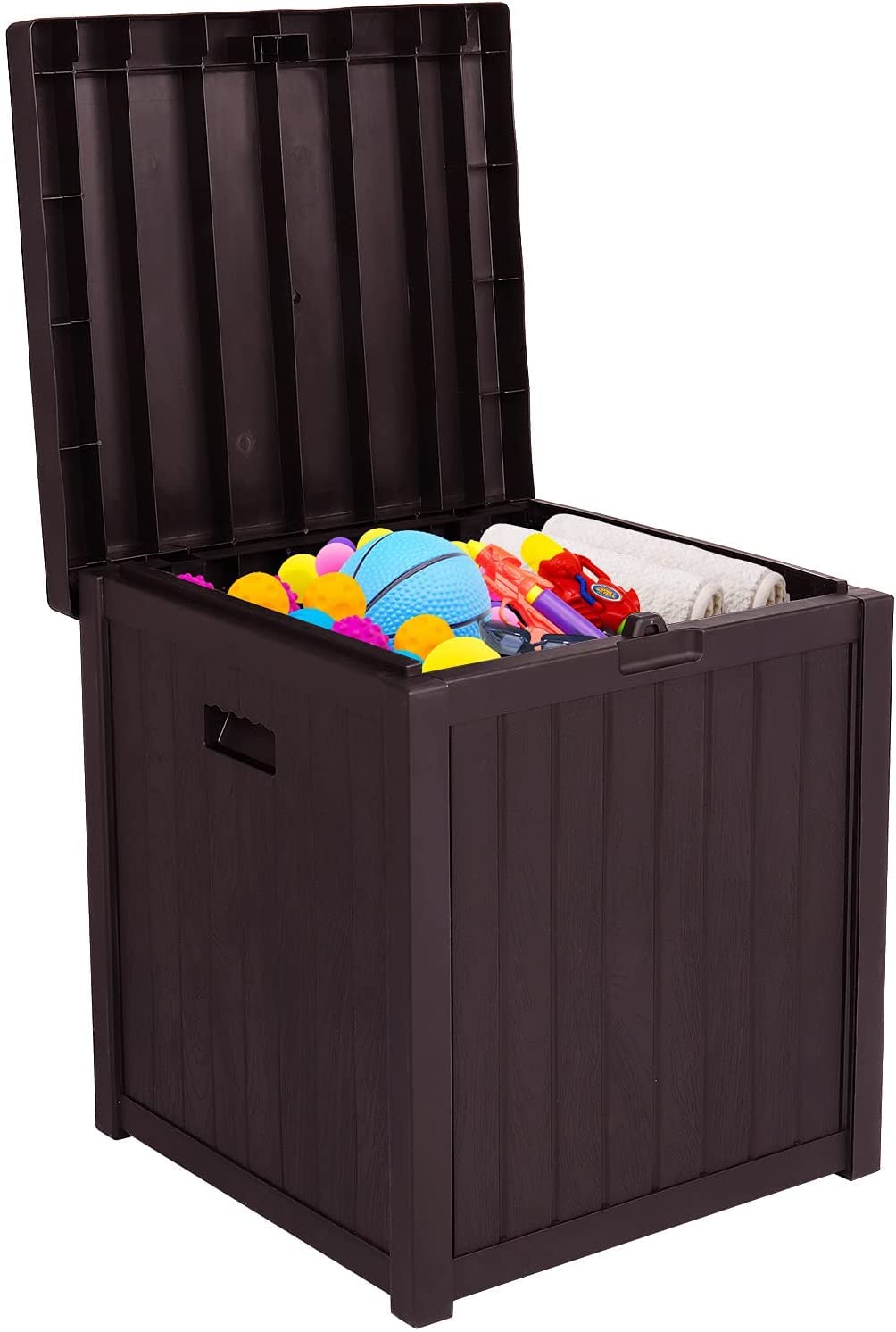 51 Gallon Resin Outdoor Storage Deck Box - Waterproof Patio Storage Container for Furniture, Cushions & Pool Supplies | Durable Lockable Design for Backyard, Garden & Poolside Organization