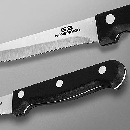 Premium 8-Piece Steak Knife Set - Stainless Steel Chef & Bread Knives for Carving, Utility & Paring - Non-Stick Cooking Accessories with Gift Box | Perfect for BBQ, Steak Dinners & Kitchen Essentials