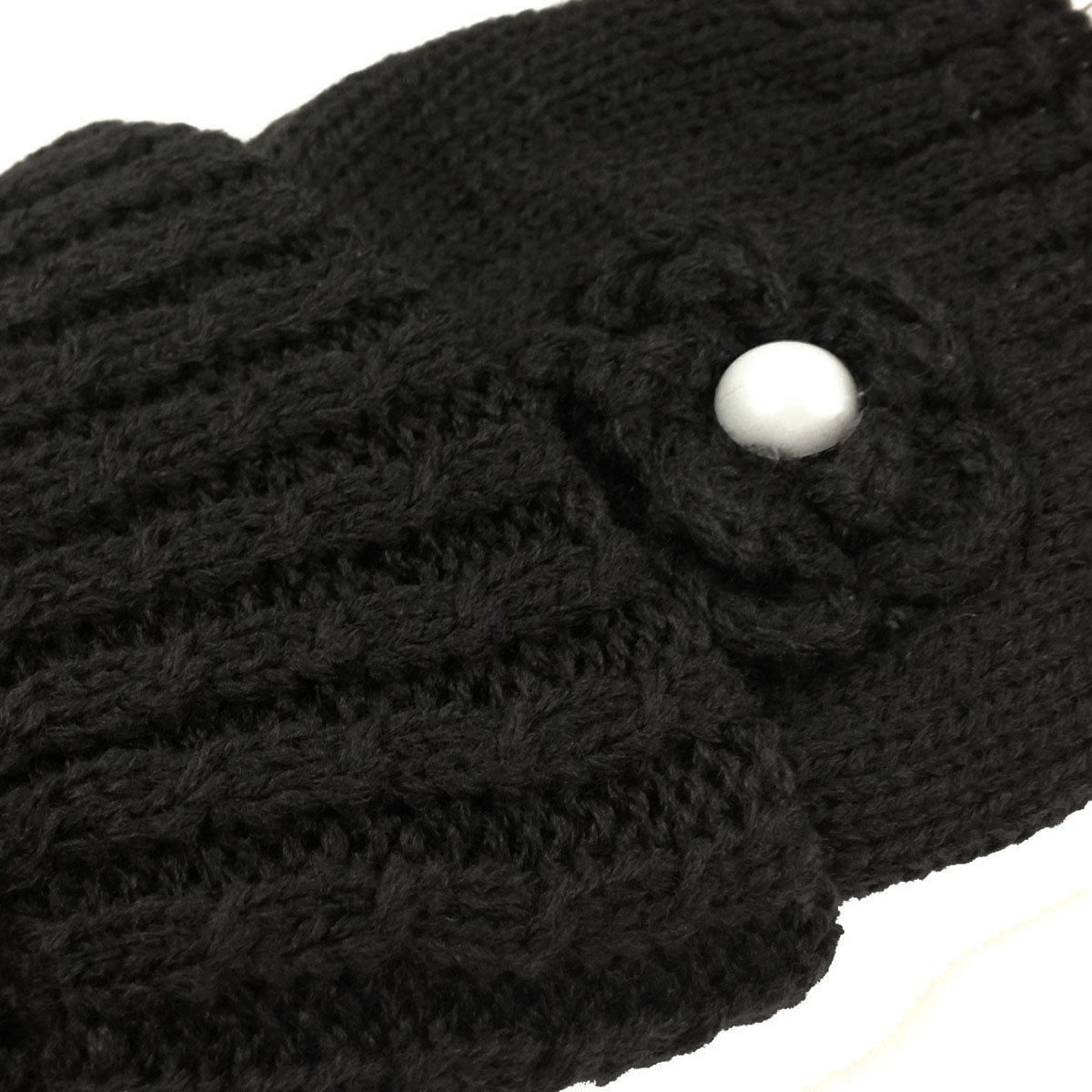 Wrapables Ribbed Arm Warmers Fingerless Gloves - Floral Accent Knit Wrist Warmers for Women | Perfect for Yoga, Running, Cycling & Winter Fashion