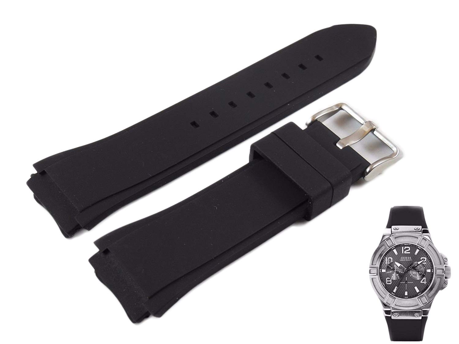 Premium Black Rubber Watch Band - Compatible with Apple Watch, Fitbit & More - Durable & Comfortable for Sports, Swimming & Everyday Wear