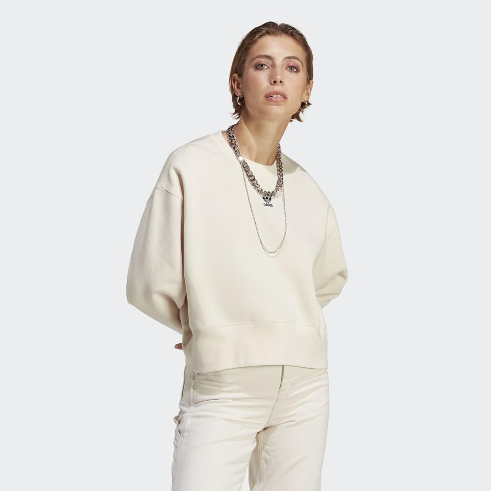 adidas Originals Women's Adicolor Essentials Crewneck Sweatshirt | Casual Pullover Hoodie for Everyday Wear | Gym, Streetwear & Lounge Outfits