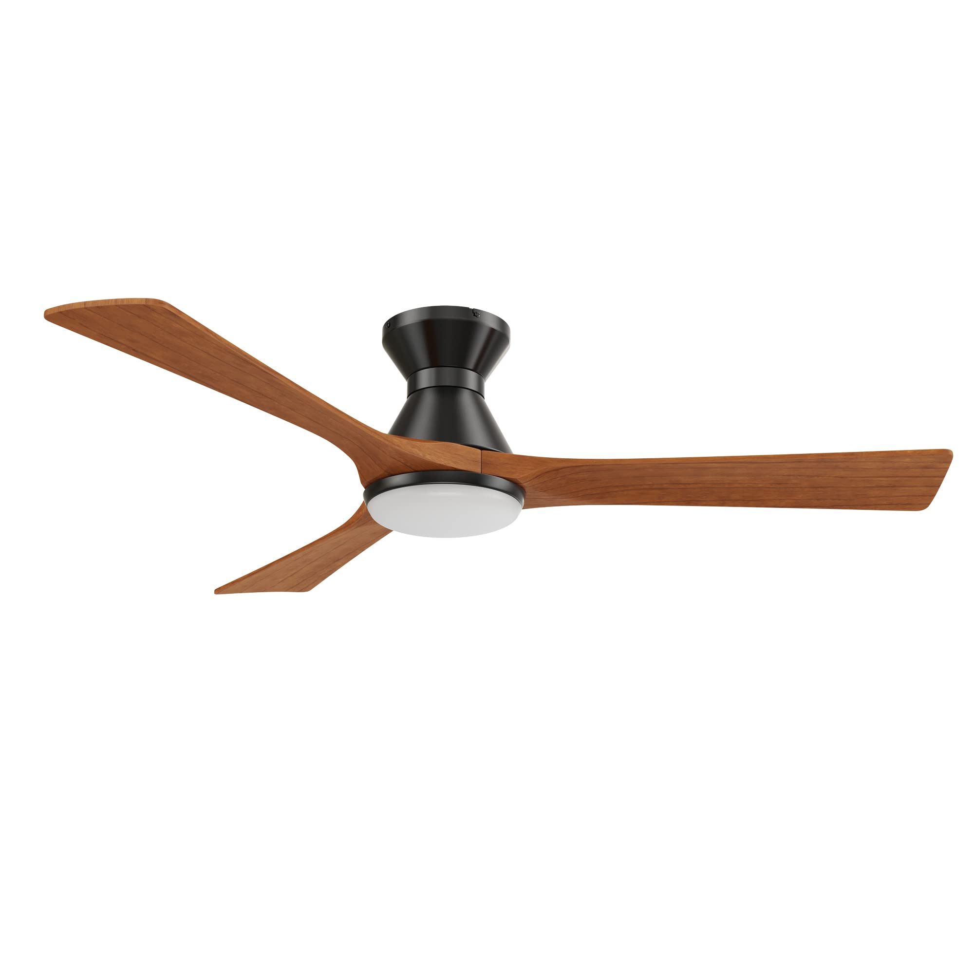 52 Inch Smart Ceiling Fan with Remote Control - 3 Blade Modern Ceiling Fan for Bedroom, Living Room & Office - Energy Efficient Quiet DC Motor - Matte Black Finish (Carro Nicolet)