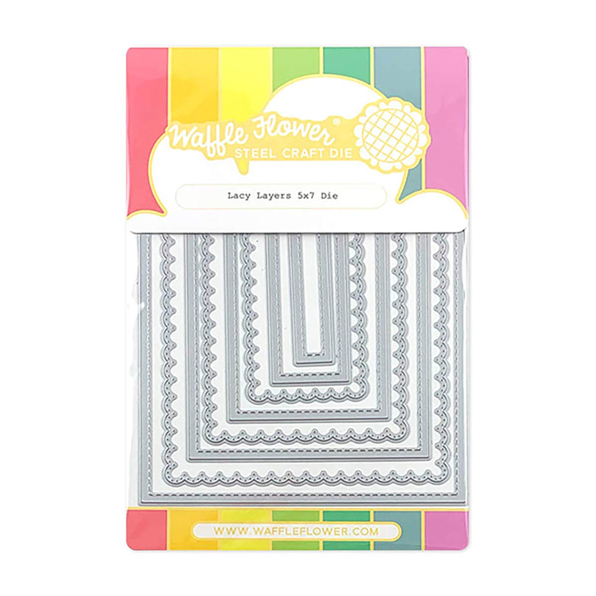 Waffle Flower A7 Lacy Layers Die Set - 8 Piece Timeless Crafting Dies for Scrapbooking & Card Making | Essential Die-Cut Tools for Paper Crafting Projects