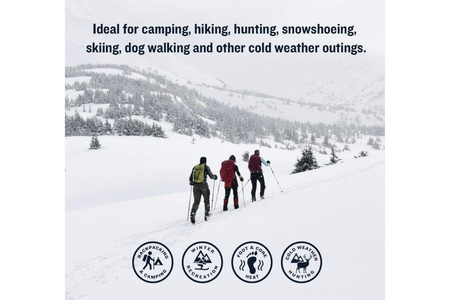Ignik Outdoors 8-Hour Compostable Toe Warmers - Eco-Friendly Foot Warmers with Resealable AirBarrier Pouch for Winter Hiking, Skiing & Cold Weather Activities