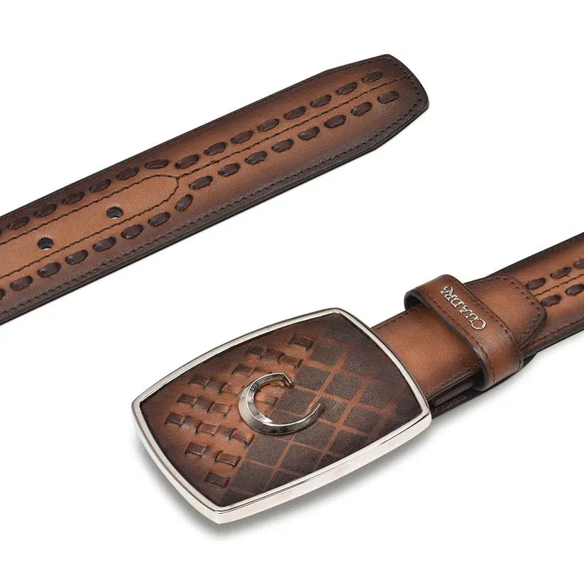Premium Cuadra Maple Fashion Casual Cowboy Leather Belt for Men - Stylish Western Belt for Jeans, Boots & Everyday Wear