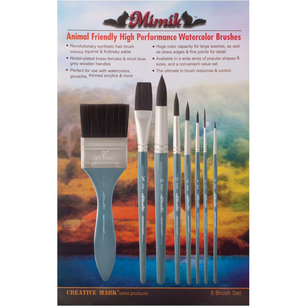 Premium Watercolor Brushes Set - Synthetic Squirrel Hair Artist Paint Brushes - 1/4