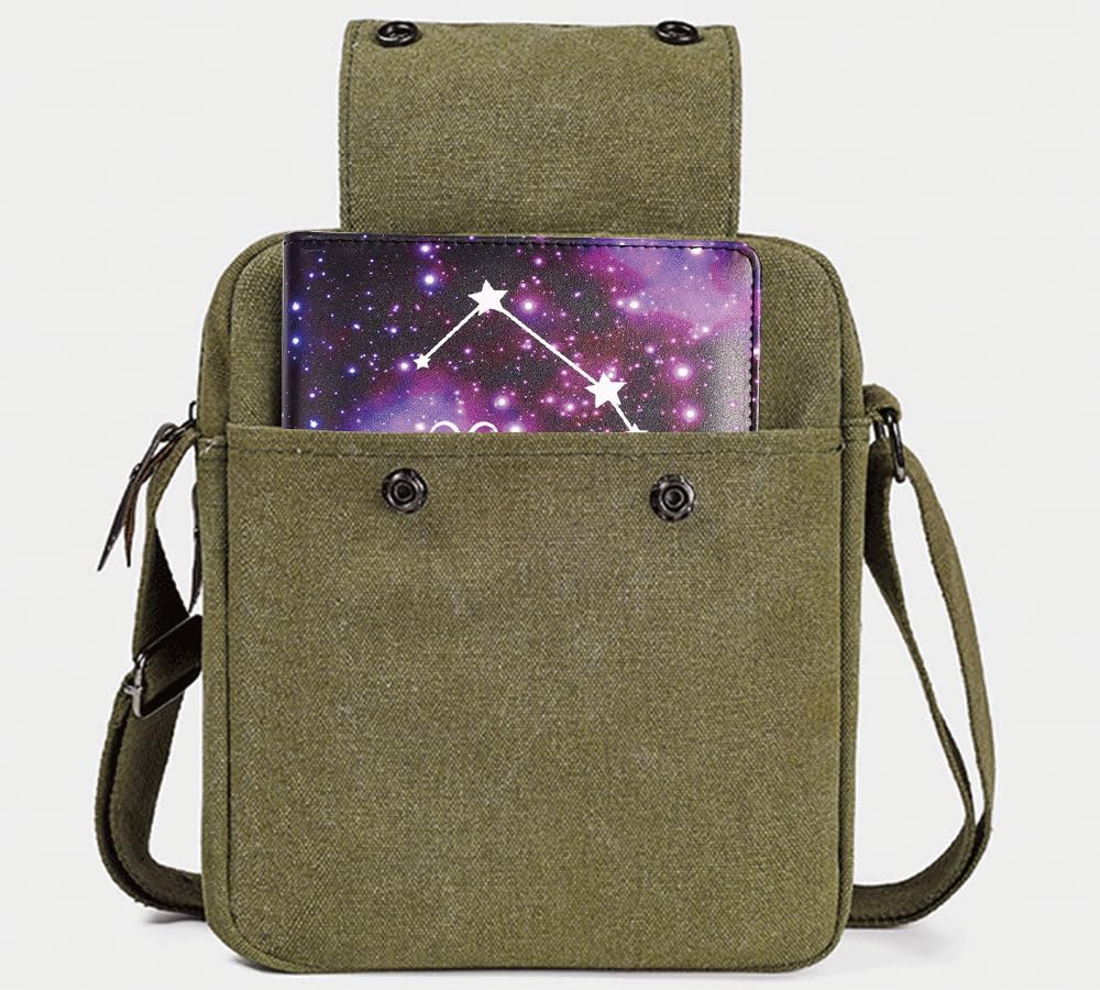 Small Canvas Messenger Bag - Crossbody Chest Shoulder Bag for Men & Women with Multi Pockets | Perfect for Travel, Work & Daily Use