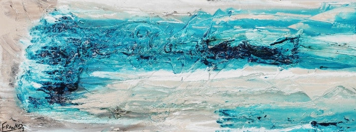 Abstract Turquoise Wall Art - Modern Home Decor for Living Room, Bedroom & Office | Handmade Canvas Painting