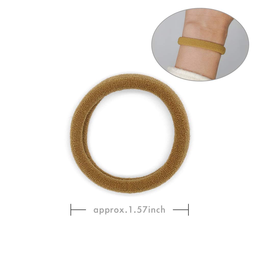 100 Pack Seamless Cotton Hair Ties for Women - Soft No Damage Elastic Hair Bands, Ponytail Holders & Scrunchies - Perfect for Thick Hair, Workouts, Yoga and Daily Styling