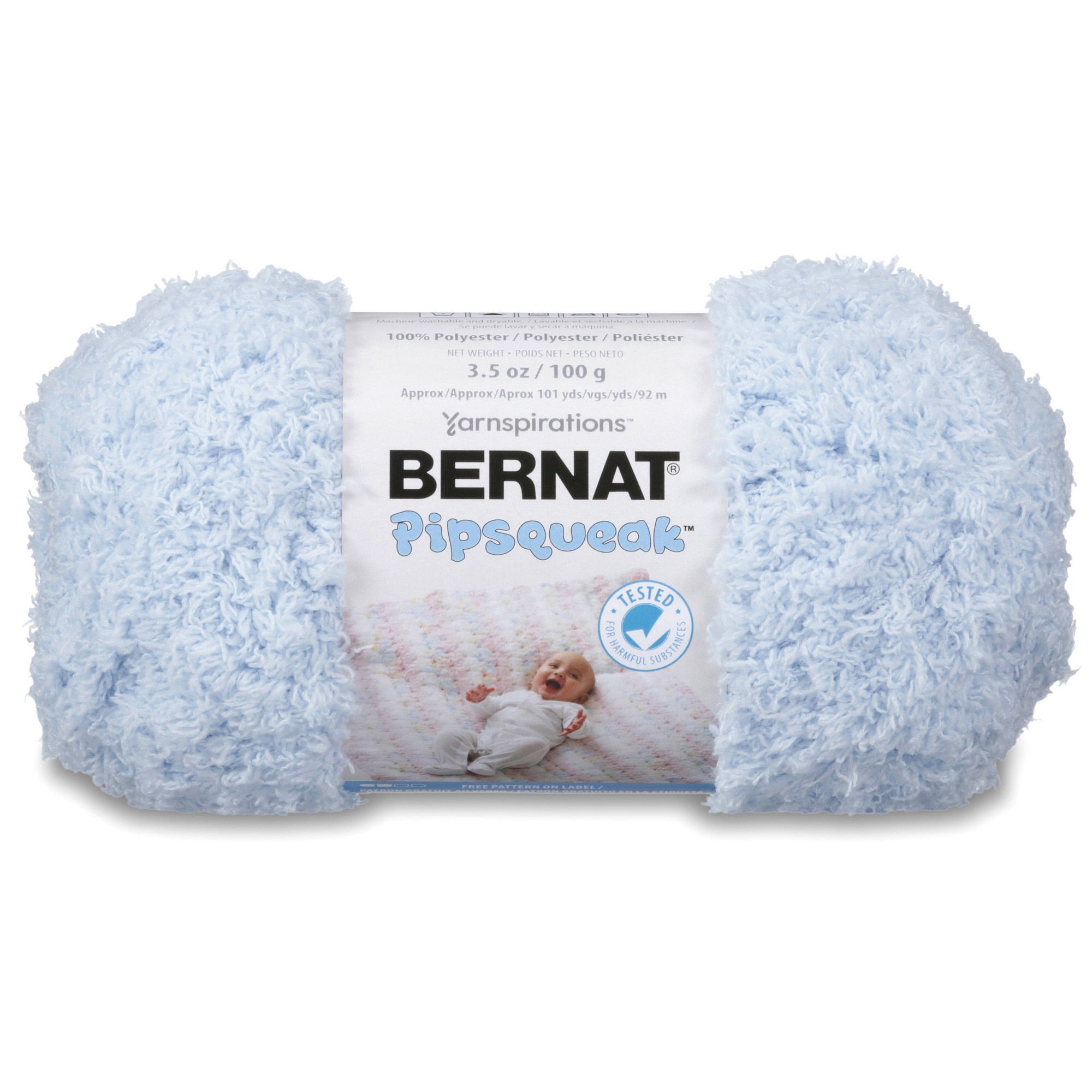 Bernat Pipsqueak Yarn 3.5 oz - Super Bulky (5) Baby Blue Yarn for Knitting & Crocheting - Perfect for Baby Blankets, Scarves & DIY Crafts