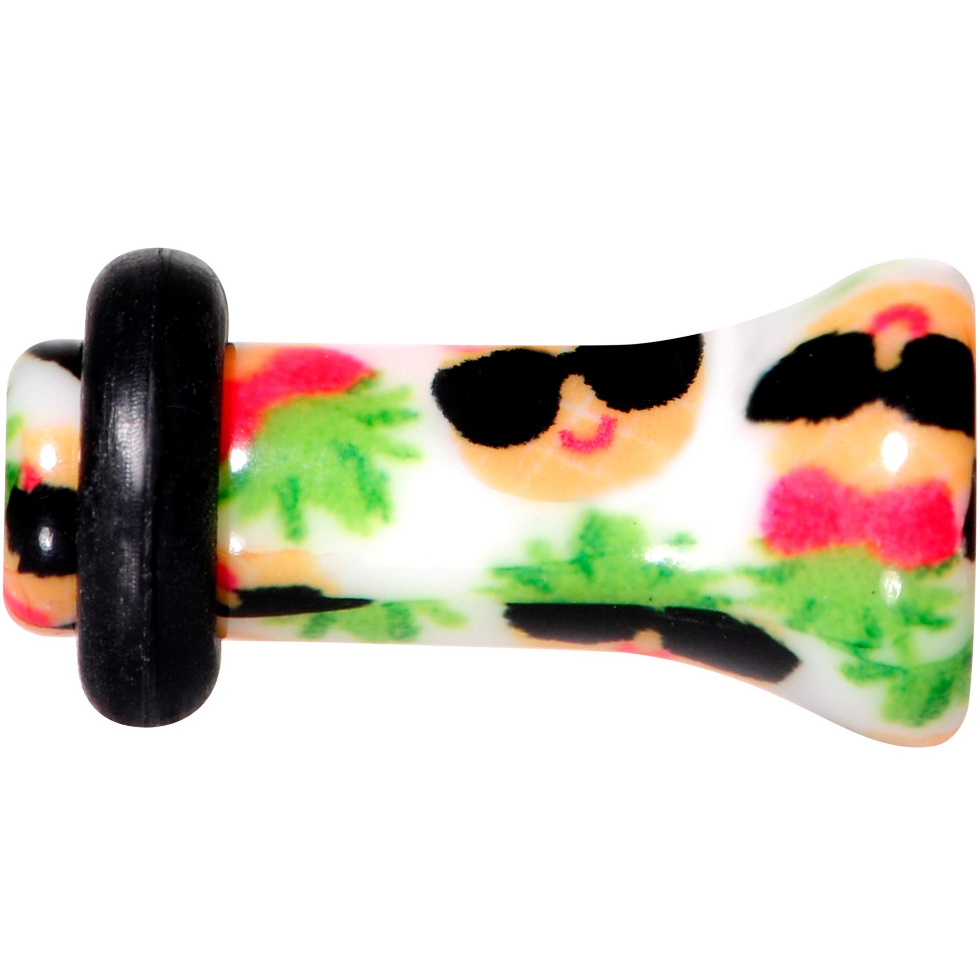 Body Candy 2-Piece White Acrylic Cool Pineapple Single Flare Ear Plugs Gauges Set - Perfect for Stretching, Piercing Jewelry & Alternative Fashion