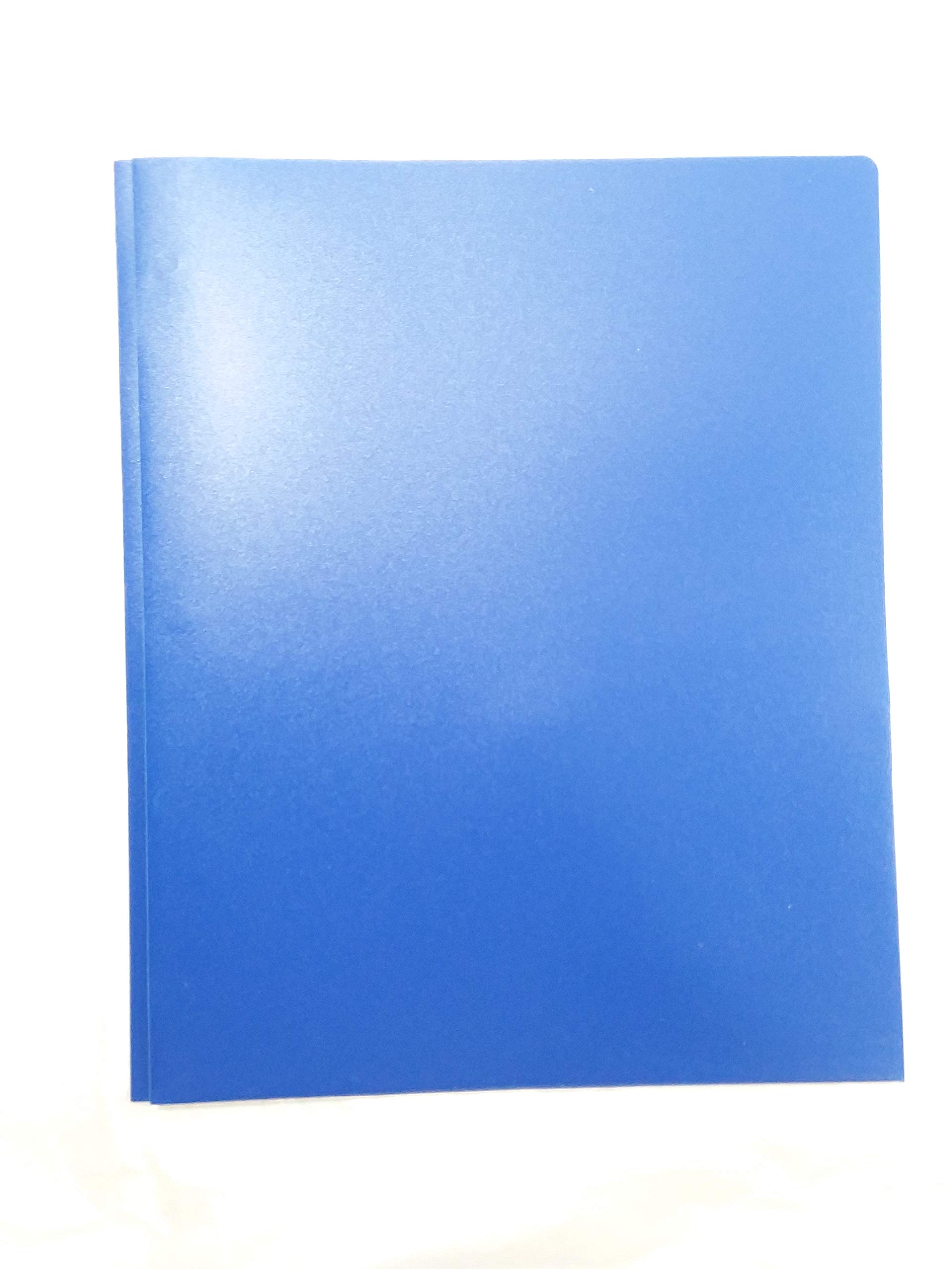3-Prong Poly Double Pocket Folders - 8 Pack Blue School & Office Supplies for Organization, Filing, and Document Storage