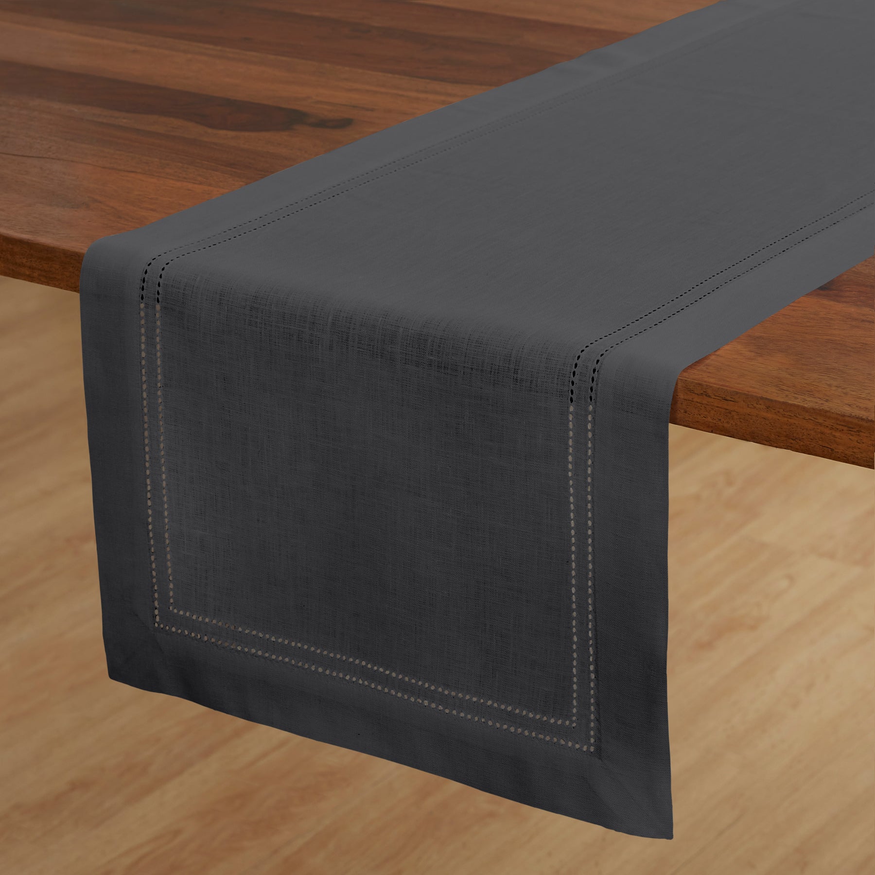 Premium Linen Double Hemstitch Table Runner - Elegant Dining Decor for Weddings, Parties & Home Decor