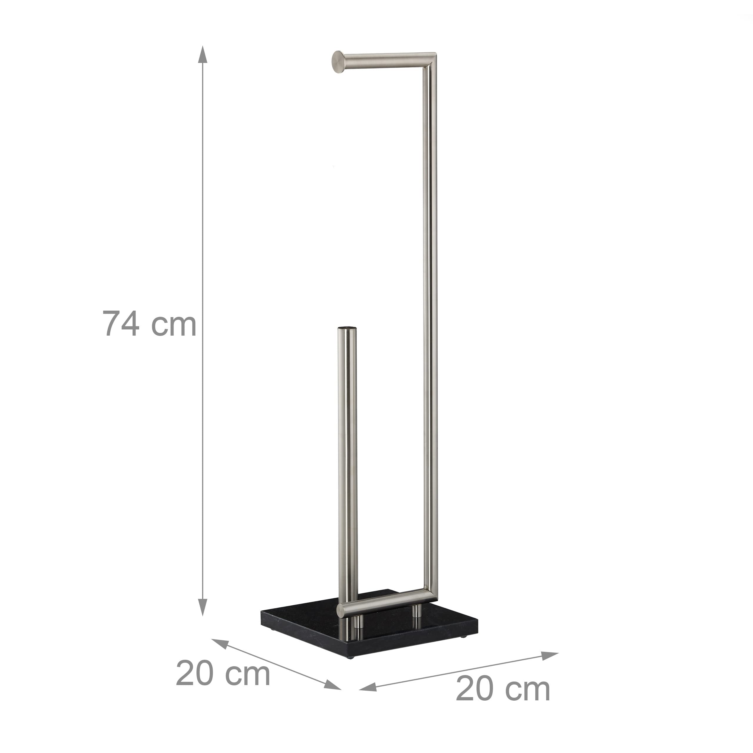 Freestanding Marble Toilet Paper Holder - Elegant Bathroom Tissue Roll Stand (74 x 20 x 20 cm) - Perfect for Modern Bathrooms, Powder Rooms & Guest Toilets