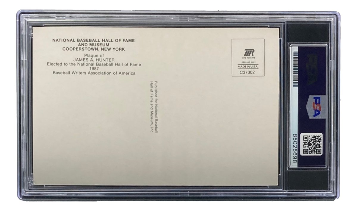 Authentic Jim Catfish Hunter Signed 4x6 New York Yankees HOF Plaque Card with PSA/DNA Certification 85025698 - Perfect for Baseball Memorabilia Collectors and Yankees Fans Display