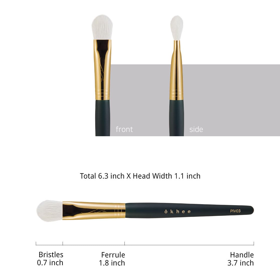 SOO ADOR Okhee Detail Powder Brush PIV03 - Professional Precision Powder & Finishing Makeup Brush | Designed by K-Pop Artist Seo Ok | Ideal for Contouring, Highlighting & Setting Makeup | Vegan Cruelty-Free Brush for Flawless Face Makeup