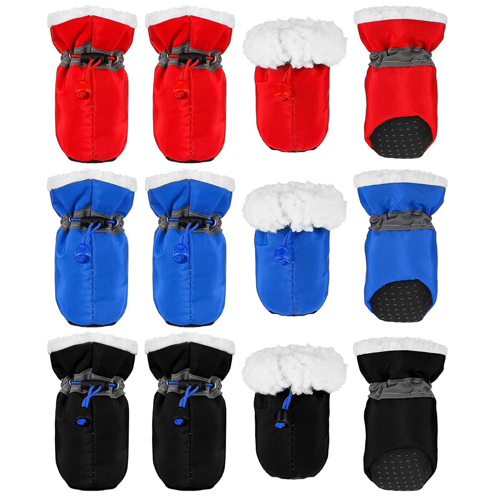 **Weewooday 12 Pcs Adjustable Dog Boots - Waterproof & Anti-Slip Puppy Paw Protectors with Soft Sole - Breathable & Comfortable for Small Dogs - Perfect for Walking, Hiking, and Winter Protection**