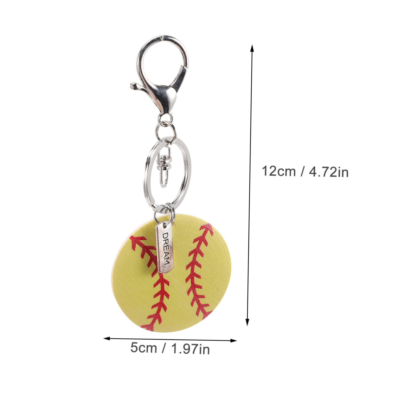 BelliFFY 3 Pack Mini Softball Keychains - Wood & Alloy Keychain Pendants for Boys, Sports Enthusiasts - Lightweight Compact Keyrings for Backpacks, Gifts & Party Favors - Perfect for Baseball Games, Team Events & School Accessories