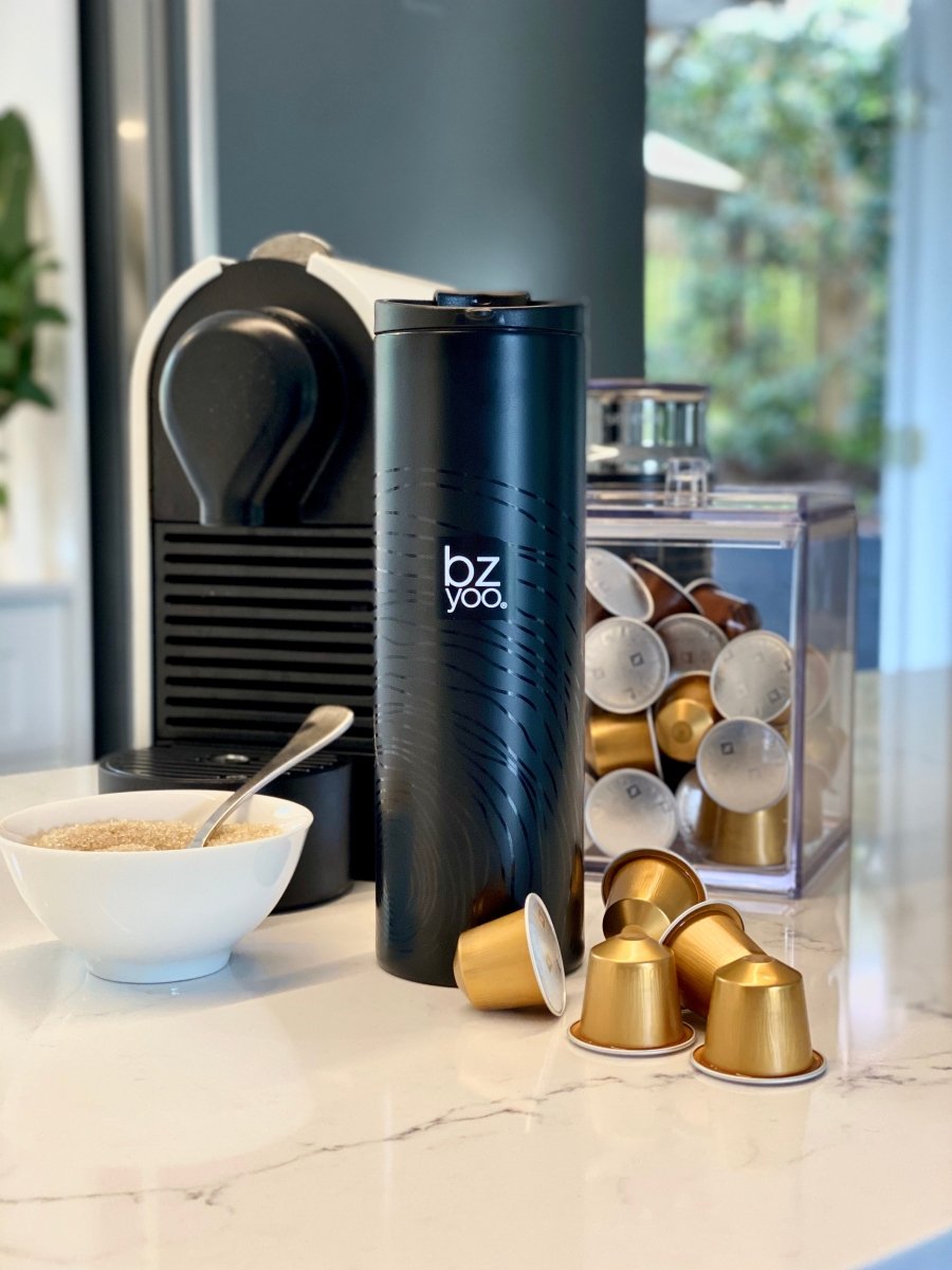 Premium Stainless Steel Vacuum Insulated Tumbler - 20oz Double Wall Thermal Coffee Mug, Leak Proof Travel Cup for Hot & Cold Drinks - Perfect for Office, Gym, Hiking & Outdoor Activities - Organica Black