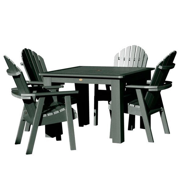 Hamilton Adirondack 5-Piece Square Outdoor Dining Set - Patio Furniture for Backyard, Garden, Deck & Poolside Dining
