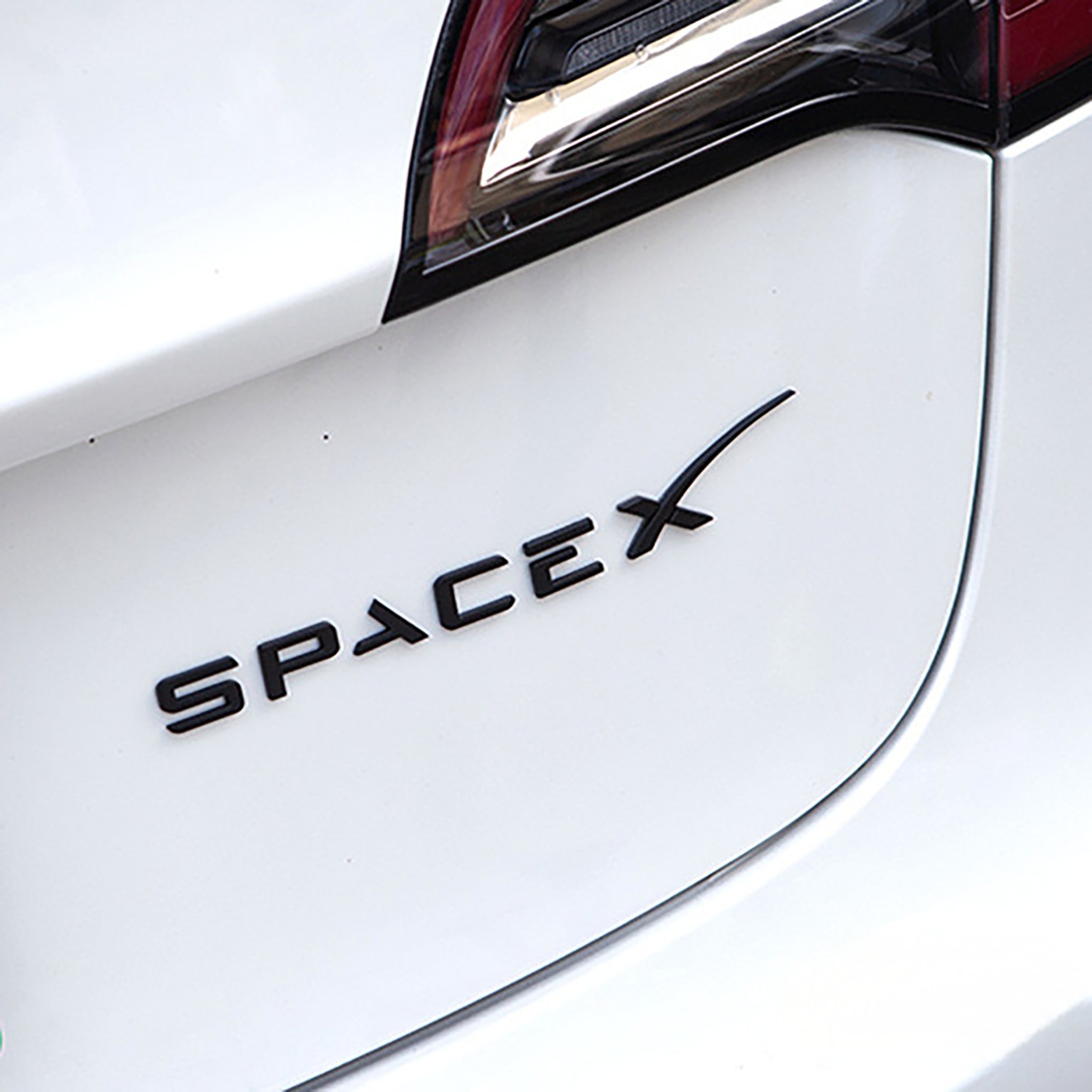 SpaceX Emblem Badge Decals for Tesla Model S 3 X Y - High Quality Vinyl Stickers for Car Exterior Decoration & Personalization (Set of 4) - Perfect for Tesla Enthusiasts & Space Fans