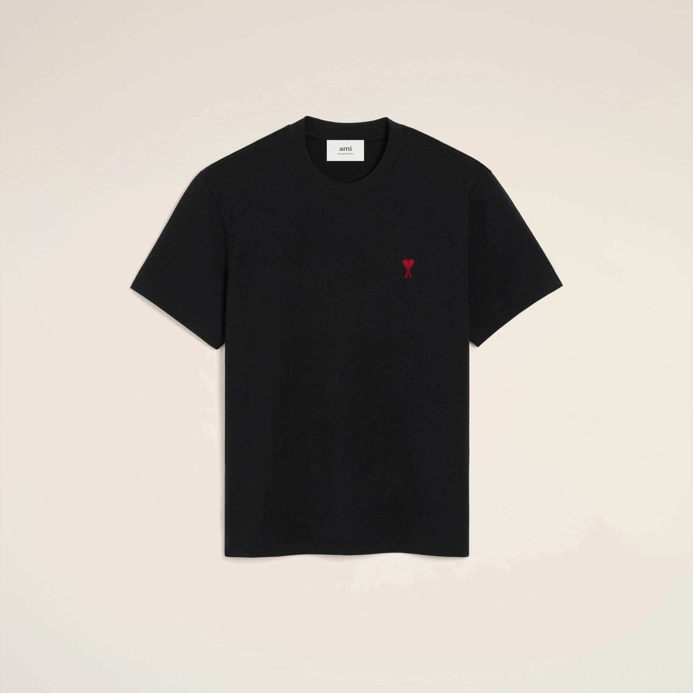 AMI PARIS Black Cotton AMI De Coeur T-Shirt - Stylish Casual Tee for Men & Women | Perfect for Everyday Wear, Street Style & Outings