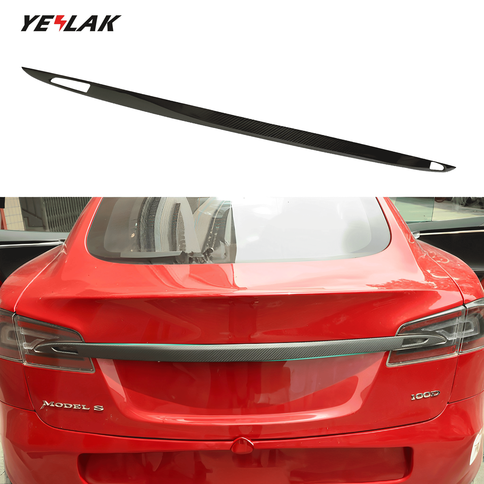 Premium Real Carbon Fiber Trunk Chrome Trim for Tesla Model S (2015-2020) - Lightweight & Durable Exterior Upgrade for Enhanced Style & Protection